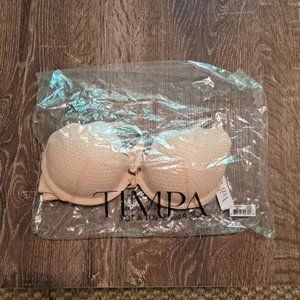 Timpa Duet half cup 1/2 bra demi 34C Nude low cut